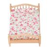 1/12 Miniature Dollhouse Bed Elegant Miniature Bed Furniture Decorative Wooden Dollhouse Bed Floral Furniture Miniature Bed Accessories view 3