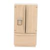 1: 12 Miniature Doll Fridge Simulation Double Door Refrigerator Mini Wood Refrigerator Model Doll House Fridge Toy for DIY view 1