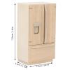 1: 12 Miniature Doll Fridge Simulation Double Door Refrigerator Mini Wood Refrigerator Model Doll House Fridge Toy for DIY view 2