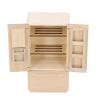 1: 12 Miniature Doll Fridge Simulation Double Door Refrigerator Mini Wood Refrigerator Model Doll House Fridge Toy for DIY view 3