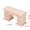 1: 12 Office Table Miniature Model Doll House Furniture Accessories Simulated Unpainted Writing Desk Office Chair Furniture Model Toy for Dollhouse Scene Decoration Accessories view 2