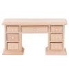 1: 12 Office Table Miniature Model Doll House Furniture Accessories Simulated Unpainted Writing Desk Office Chair Furniture Model Toy for Dollhouse Scene Decoration Accessories view 3