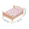 1/12 Miniature Dollhouse Bed Elegant Miniature Bed Furniture Decorative Wooden Dollhouse Bed Floral Furniture Miniature Bed Accessories view 2