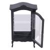 1:12 Scale Doll House Display Shelf Cabinet Miniature Furniture Display Shelf Black Display Cabinet with Transparent Window Dream Display Cabinet for Doll House Accessory view 4