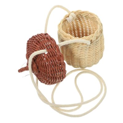 PRETYZOOM Rattan Children Bag Decorative Mini Shoulder Bag for Purses for Boys and Girls Photo Shoots