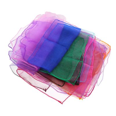 12Pcs Colorful Square Dance Scarves for Decorative Stage Performance Props for Dance Classes Parties and Juggling Activities Random Colors