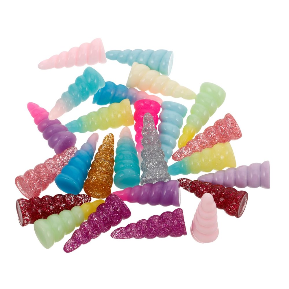 ibasenice 25pcs Horn Hair Accessories Glitter Craft Horns Spiral Design for Creative Projects Fun Party Favors Material