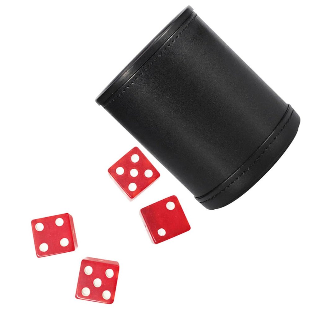 Totority Leather Dice Cup Dice Boxes for Silent Game Entertainment Cups Large Dots for Easy Reading
