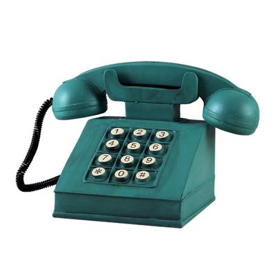 1pc Retro Telephone Piggy Bank Vintage Money Pot for Home Adornment and Savings for Friends Green
