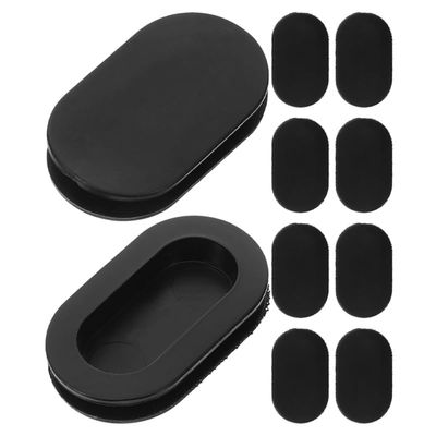 OUNONA 10-Pack Oval Silicone Piggy Bank Plugs Replacement Caps for Children S Coin Saving Jars Bottom Stopper 1.77 X 0.98 X 0.27 Inches Black