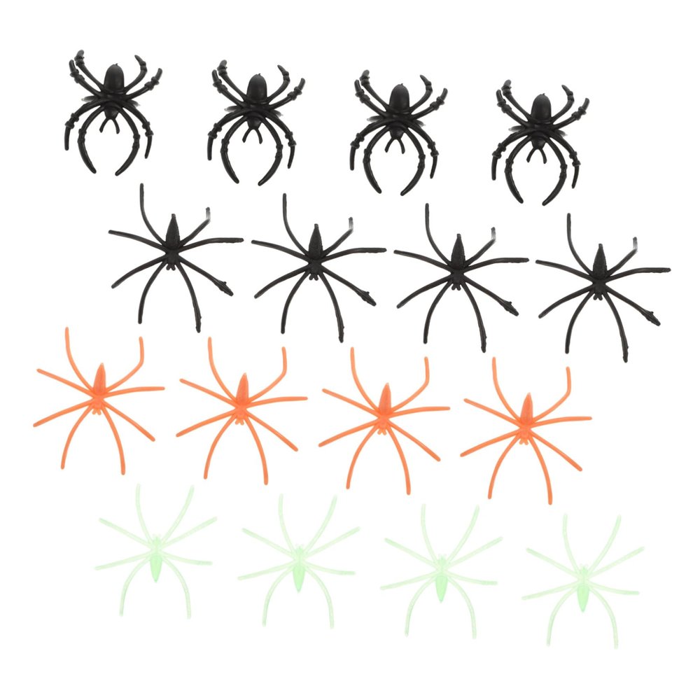KOMBIUDA 100pcs Glow Dark Spider for Halloween Scene Decoration Festive Spider Finger Accessories for Parties Cosplay and Home Decor