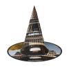 BGSHJVF Cityscape Paris Eiffel Tower France Print Halloween Witch Hat Cosplay Caps Halloween Decoration Costume Accessories For Party view 1
