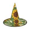 BGSHJVF Sunflower Print Halloween Witch Hat Cosplay Caps Halloween Decoration Costume Accessories For Party view 1