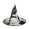 BGSHJVF Black Crow Birds On A Branch Print Halloween Witch Hat Cosplay Caps Halloween Decoration Costume Accessories For Party view 1