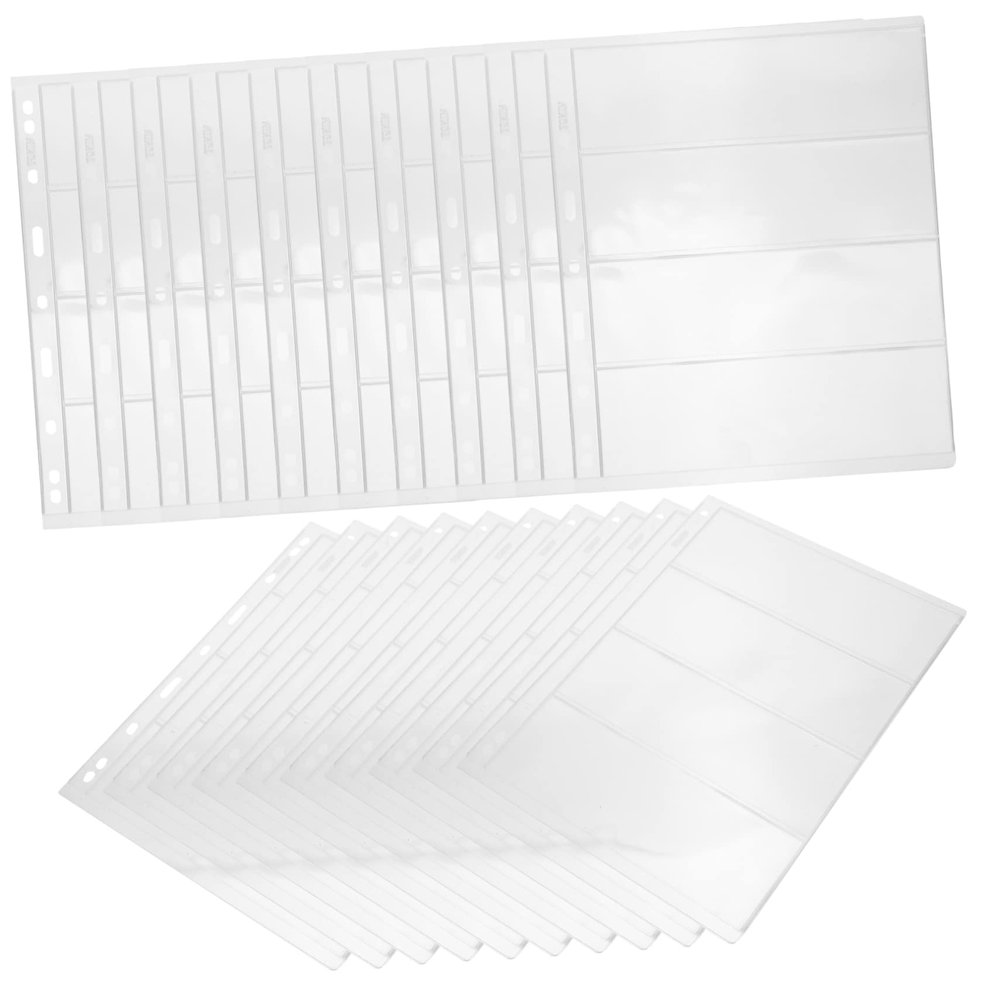 HOODANCOS Standard 9 Hole Stamp Album Binder Pages 20pcs Clear Pages for Collectibles