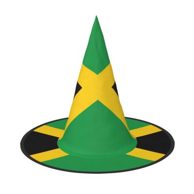 BGSHJVF Flag Of Jamaica Print Halloween Witch Hat Cosplay Caps Halloween Decoration Costume Accessories For Party