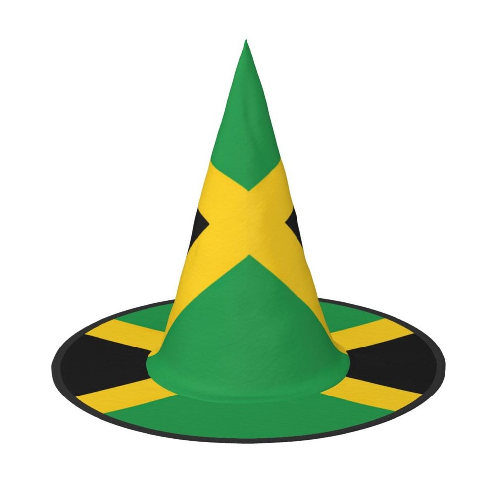 BGSHJVF Flag Of Jamaica Print Halloween Witch Hat Cosplay Caps Halloween Decoration Costume Accessories For Party