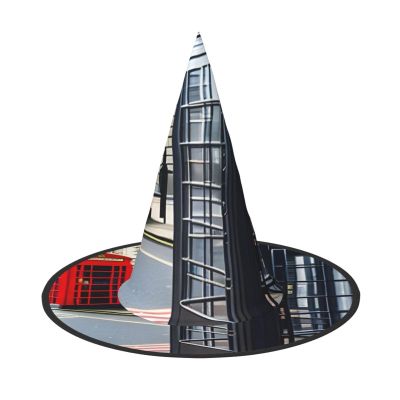 BGSHJVF Telephone Booth Print Halloween Witch Hat Cosplay Caps Halloween Decoration Costume Accessories For Party