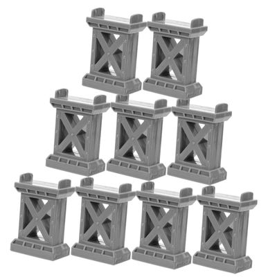 ORFOFE 9pcs Train Track Bridge Support Elevate Your Railway with Grey and Green Supports for Creative Train Layouts and Fun Designs