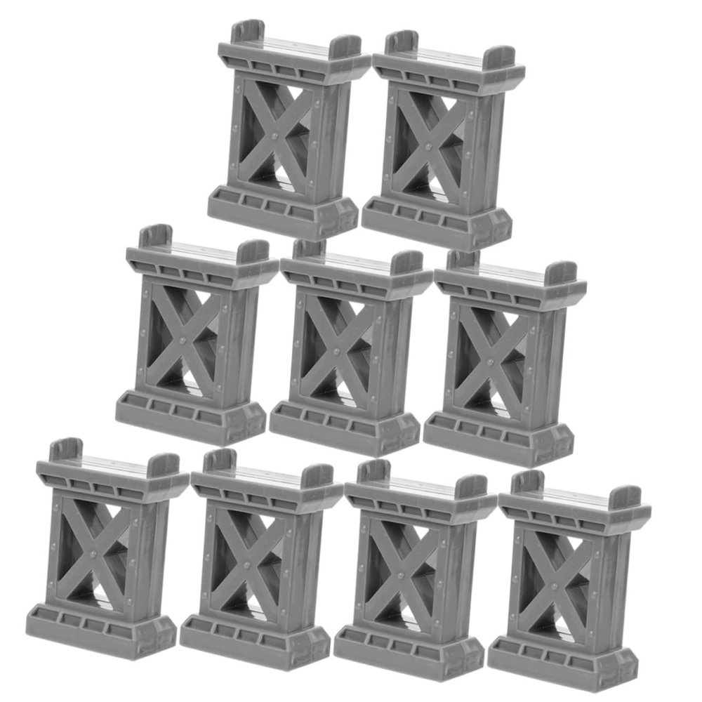 ORFOFE 9pcs Train Track Bridge Support Elevate Your Railway with Grey and Green Supports for Creative Train Layouts and Fun Designs