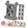 ORFOFE 9pcs Train Track Bridge Support Elevate Your Railway with Grey and Green Supports for Creative Train Layouts and Fun Designs view 2