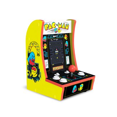 Arcade1Up Pac-Man Countercade Countertop Arcade Machine with 3 Retro Games, 7" LCD Screen and Full Size Real Feel Joysticks and Buttons,