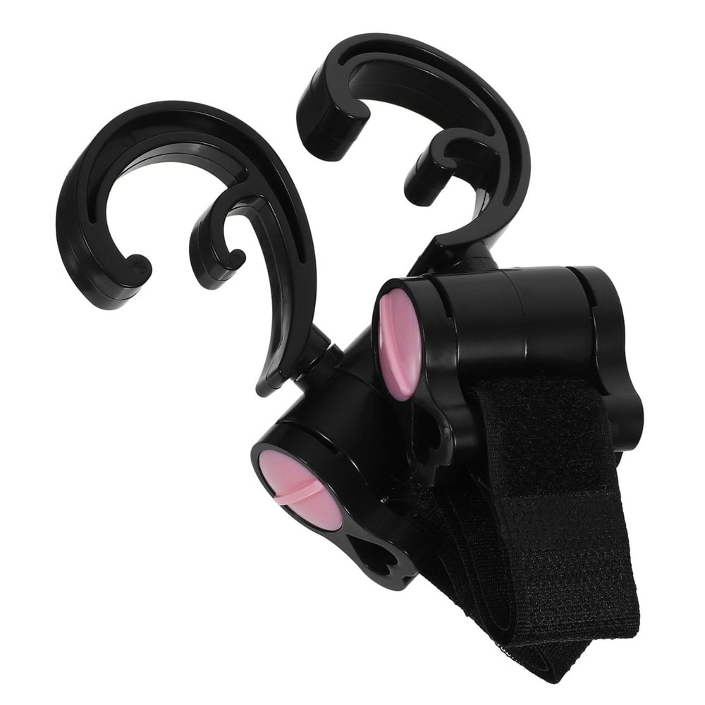 Wakauto 2pcs Rotating Stroller Hooks Strong Hanging Bag Clips for Shopping and Diaper Bags Easy Installation Lightweight and Compact Design for Strollers
