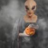 Alien Face Masque, Full Head Halloween Latex Alien Headgear, Scary Masque Cosplay Accessory Props for Halloween, Christmas, Easter, Carnival  Perfect for Halloween Events and Parties view 3