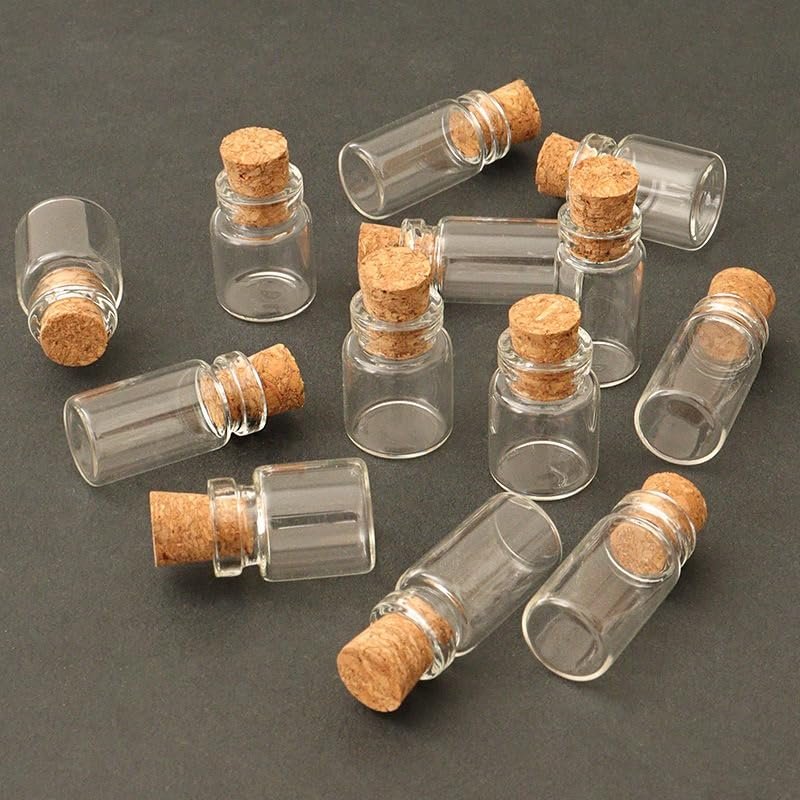 10Pcs Dollhouse Glass Jars Miniature: 1/12 Scale Glass Bottles Food Container for Kitchen Restaurant - Mini Canister Empty with CorkDollhouse AccessoriesDollhouses Dcor