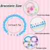 Asivsa 18 Pcs Kids Bracelets for Girls Cute Beaded Bracelets Little Girls Jewelry Letter Flower Star Pink Toddler Bracelets Set Gift view 3