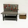 1:12 Dollhouse Miniature Tool Workbench with Accessories Miniature Dollhouse Garage Garden Furniture (Darkgreyworkbench) view 1