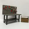 1:12 Dollhouse Miniature Tool Workbench with Accessories Miniature Dollhouse Garage Garden Furniture (Darkgreyworkbench) view 3