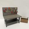 1:12 Dollhouse Miniature Tool Workbench with Accessories Miniature Dollhouse Garage Garden Furniture (Darkgreyworkbench) view 4