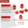 4 Set Extended Aluminum Wheel Hex Nut Set W/Pins for Arrma 6S 1/8 Outcast/Talion/Kraton/Notorious/1/7 Fireteam/Big Rock,17mm Extend Wheel Hex&Nut,Widen Wheeling Hex Hub Adapter Upgrade AR310484-Red view 2