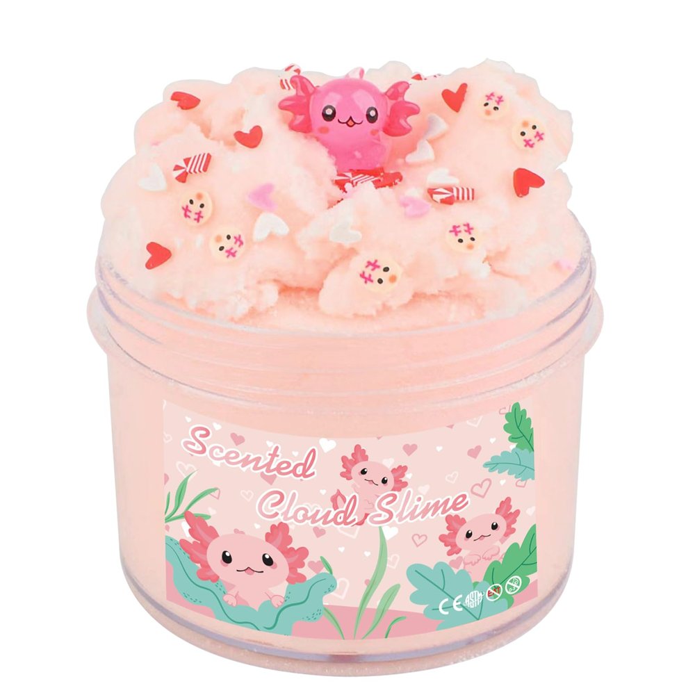 Axolotl Cloud Slime, Premium DIY Scented Slime for Boys Girls, Party Favors for Kids 8-12, Girls Toys 4-8 Years Old, Slimes Kit for Kids Ages 8-12, Relief Fidget Toy, Sensory Toy