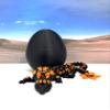 3D Printed Dragon with Dragon Egg, 12 Inches Black and Orange Cherry Blossom with Dragon Egg, Fidget ADHD Autism Sensory Toy D064-CLS view 3