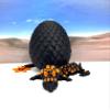 3D Printed Dragon Egg, 12 Inch Black & Orange Cherry Blossom Fidget ADHD Autism Sensory Toy D064-BE view 1