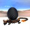 3D Printed Dragon Egg, 12 Inch Black & Orange Cherry Blossom Fidget ADHD Autism Sensory Toy D064-BE view 2