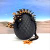 3D Printed Dragon Egg, 12 Inch Black & Orange Cherry Blossom Fidget ADHD Autism Sensory Toy D064-BE view 3