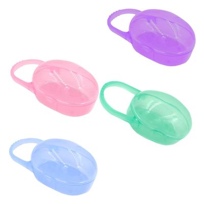 ANDRESLAD 4pcs Pacifier Storage Box Portable Protective Case for Pacifiers Easy to Clean Dust Holder Multi-use Pp Material Random Options