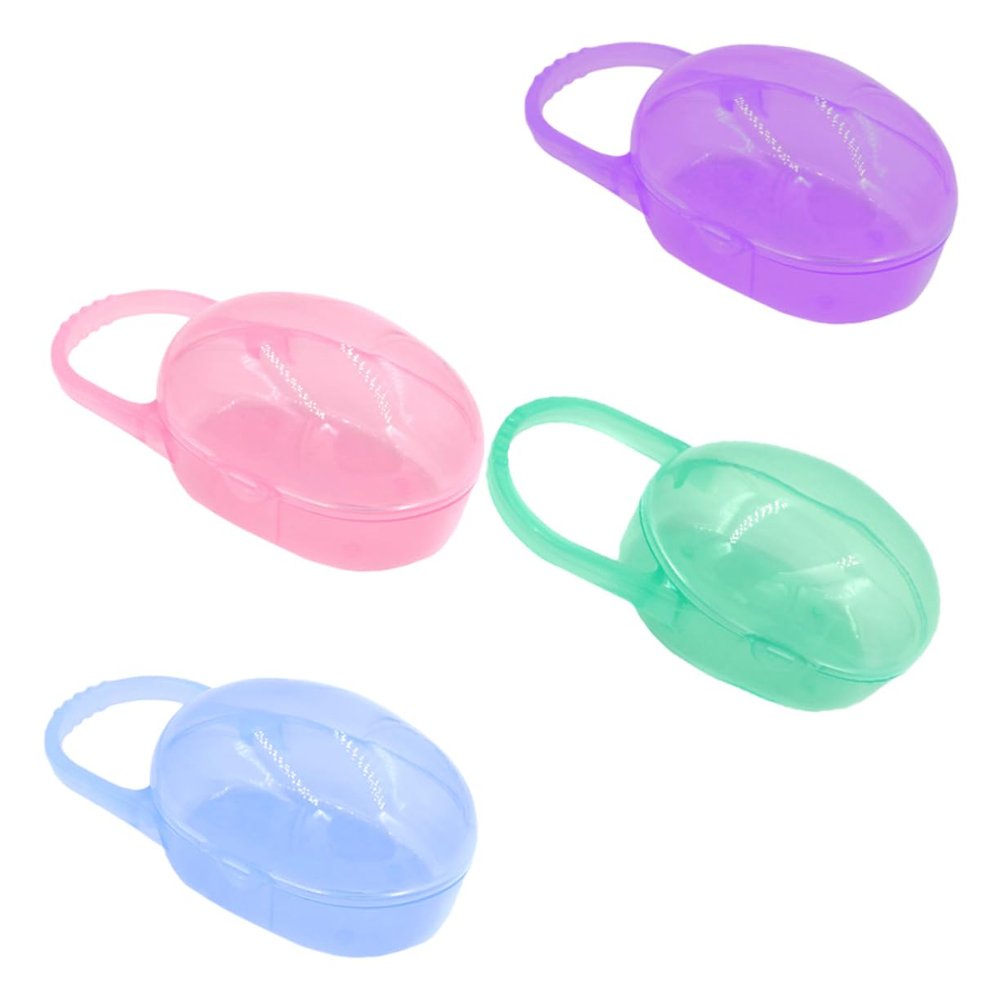 ANDRESLAD 4pcs Pacifier Storage Box Portable Protective Case for Pacifiers Easy to Clean Dust Holder Multi-use Pp Material Random Options