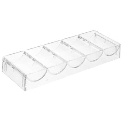 HONMEET Multi-Compartment Transparent Poker Chip Holder Storage Tray for Organized Chip and Card Storage Reusable Portable Box for Game