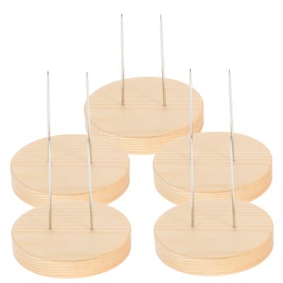 KONTONTY 5pcs Wooden Display Stand for Needle Felt Animal Dolls Elegant Storage Base for Showcasing Craft Creations for Home Decor and Giving