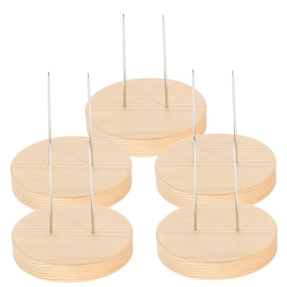 KONTONTY 5pcs Wooden Display Stand for Needle Felt Animal Dolls Elegant Storage Base for Showcasing Craft Creations for Home Decor and Giving