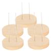 KONTONTY 5pcs Wooden Display Stand for Needle Felt Animal Dolls Elegant Storage Base for Showcasing Craft Creations for Home Decor and Giving view 1