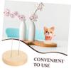 KONTONTY 5pcs Wooden Display Stand for Needle Felt Animal Dolls Elegant Storage Base for Showcasing Craft Creations for Home Decor and Giving view 3