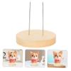 KONTONTY 5pcs Wooden Display Stand for Needle Felt Animal Dolls Elegant Storage Base for Showcasing Craft Creations for Home Decor and Giving view 4