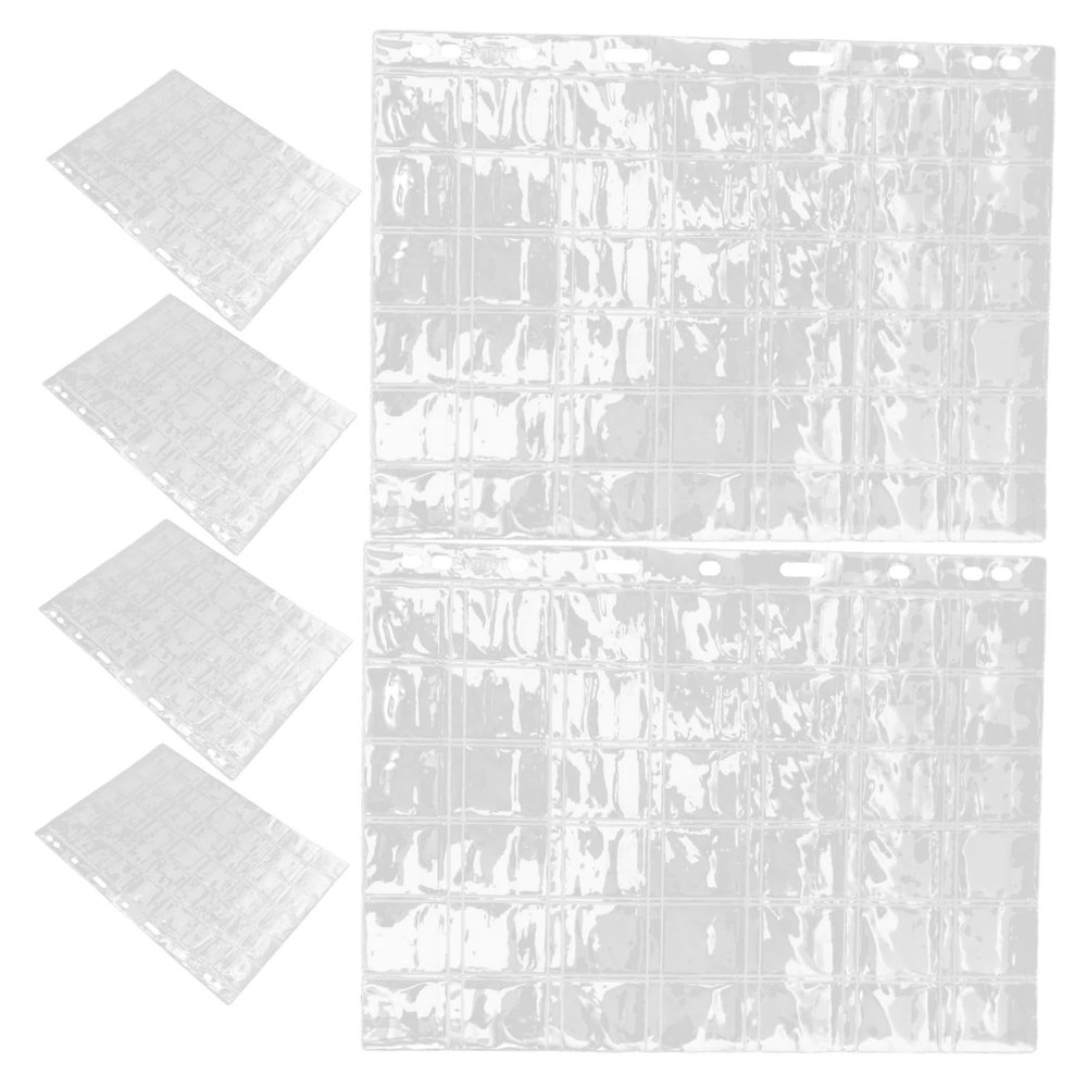 Parliky 6sheets Coin Collection Album Pages of Holders for Coins Stamps Medals Jewelry Protector Sleeves for Stamp Collecting Supplies