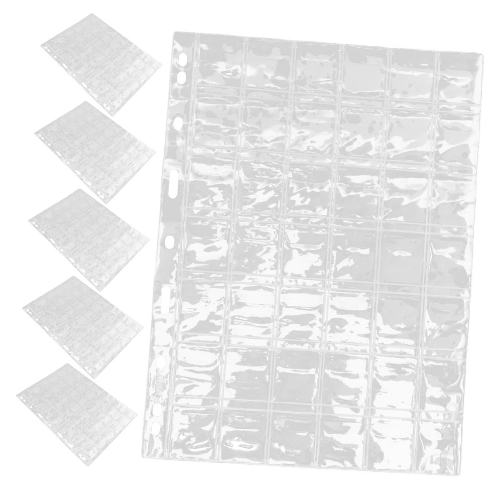 Gogogmee 6sheets Coin Collecting Album Pages Binder Pages for Stamps Coins and Jewelry Storage for Organizing Collections and