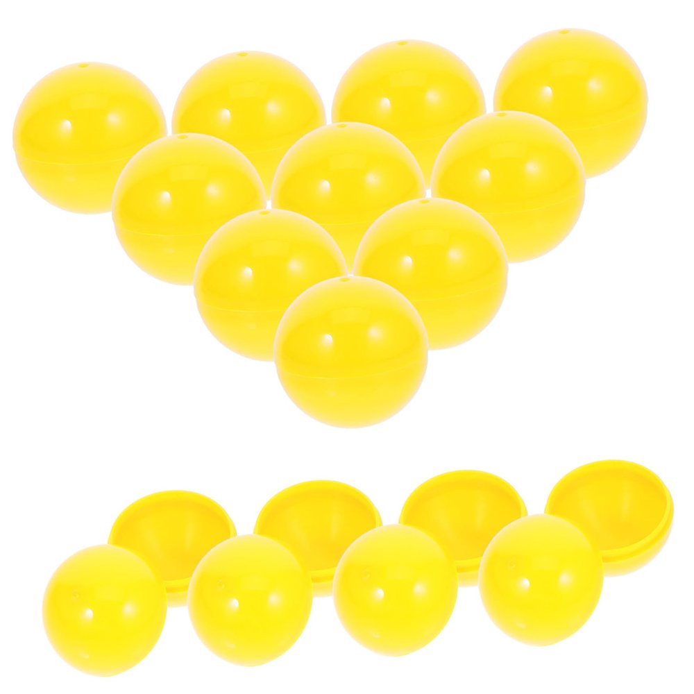 PRETYZOOM 50pcs Openable Lottery Balls Yellow Raffle Drawing Props for Parties Games and Events Activity Balls for Surprising Guests and Celebrations